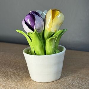 Vintage Crown Staffordshire England Fine China “January” Flowers SIGNED Figurine